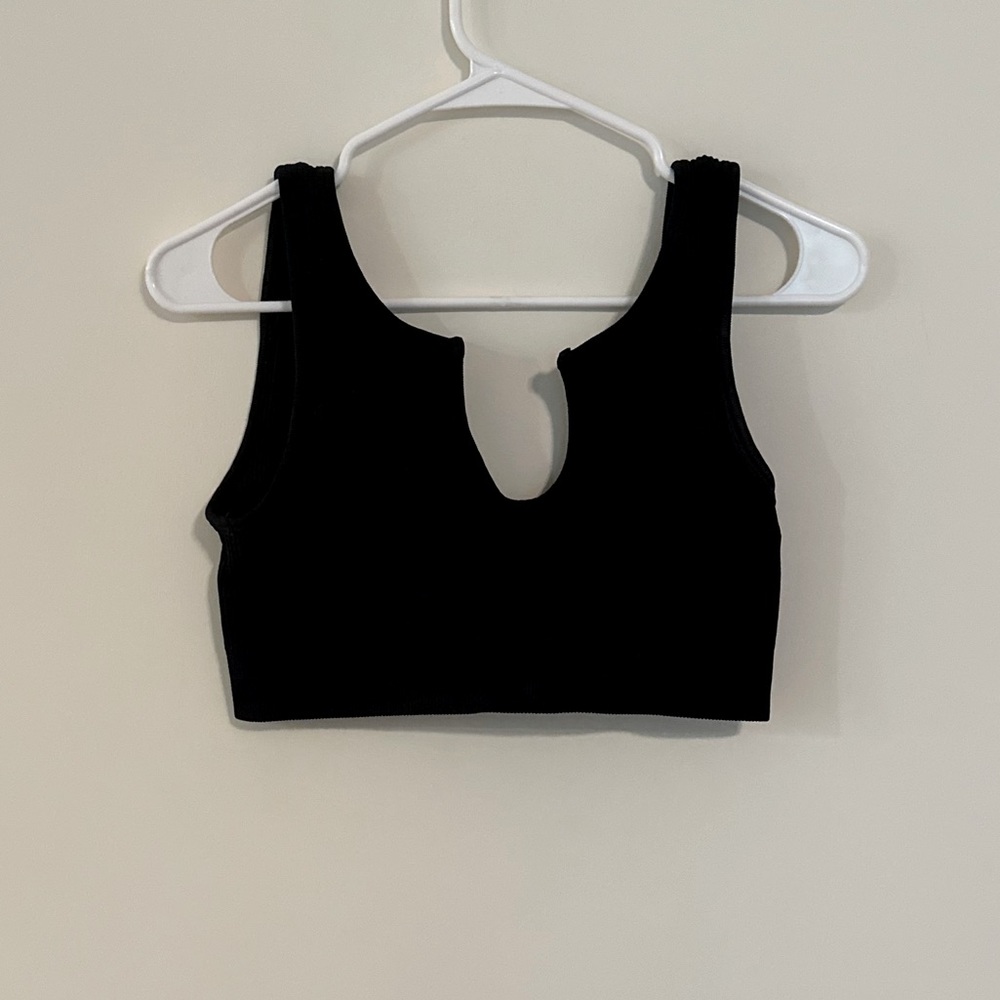 Black open- back sports bra / crop top